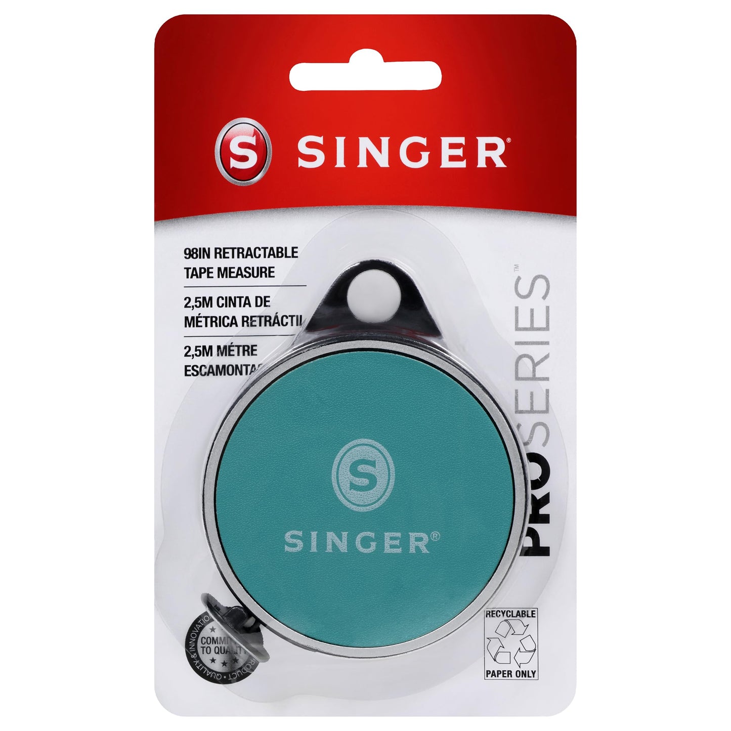 Singer ProSeries Retractable Tape Measure, 96",Teal (2)