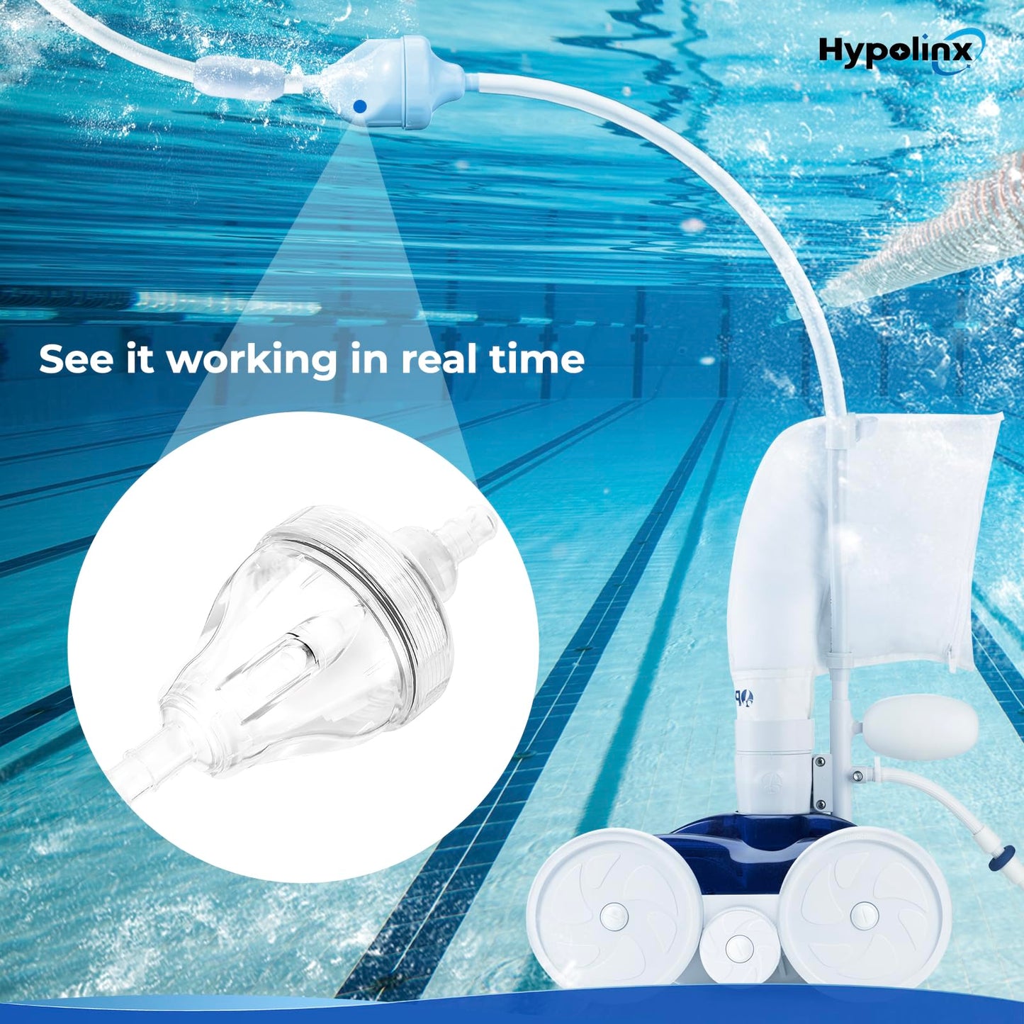 Hypolinx Upgraded Polaris Backup Valve Replacement G52 for Polaris Pool Cleaner 280, 180, 380, 480 — Transparent Case for Easy Inspection, High-Strength Gears, Crack-Resistant Durable Kit