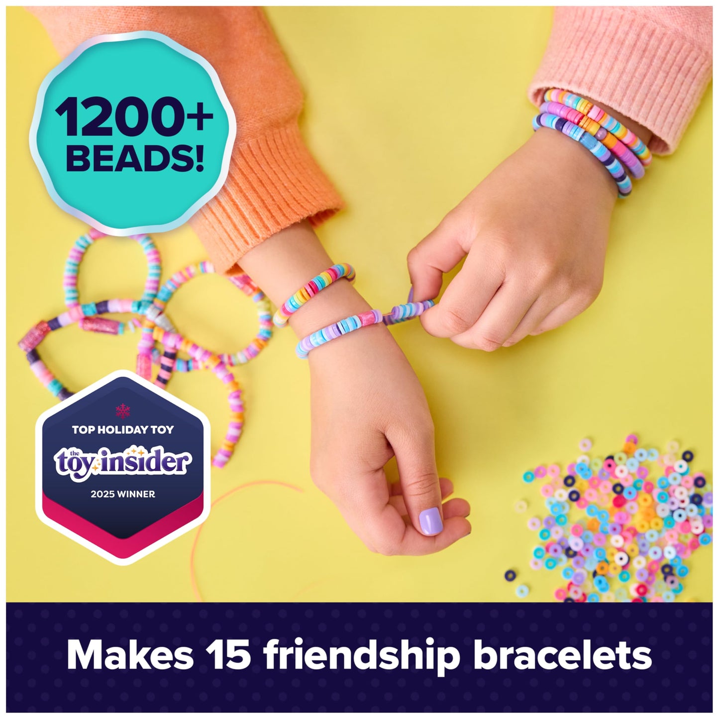 Cool Maker, Stack’d Heishi Studio Bracelet Making Kit with Easy Beading Pen & Over 1200 Beads for Bracelets, Makes 15, Arts and Crafts Kids Toys for Girls Ages 7 and up