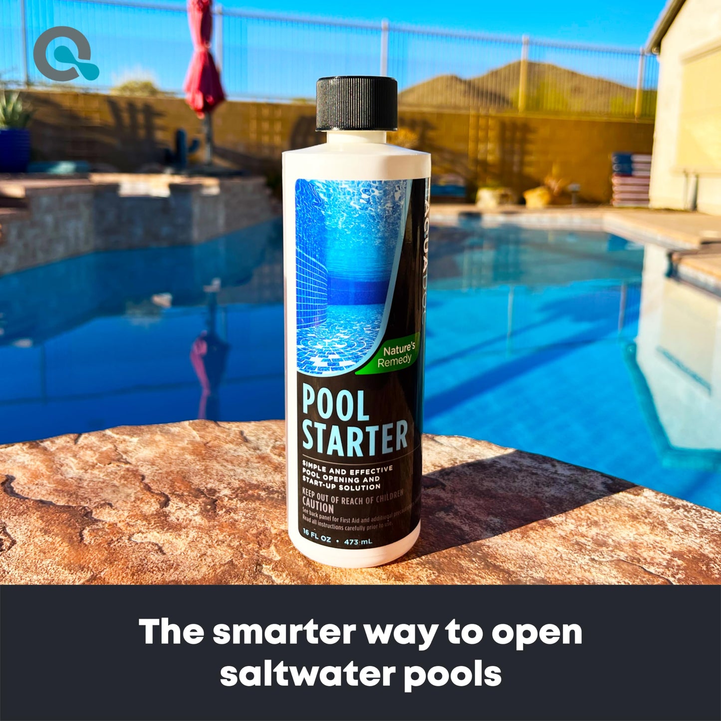 AquaDoc Saltwater Pool Starter Enzyme Treatment - 16 oz Treats up to 15,000 Gallons - Saltwater Pool Opening Chemical for Above Ground and Inground Pools - Made in USA