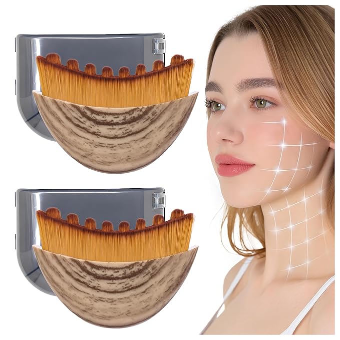 Lymphatic Contour Face Brush for Lymphatic Drainage,Dry Lymphatic Drainage Massager,Ergonomically Designed to Fit The Skin Precisely 2-Packs