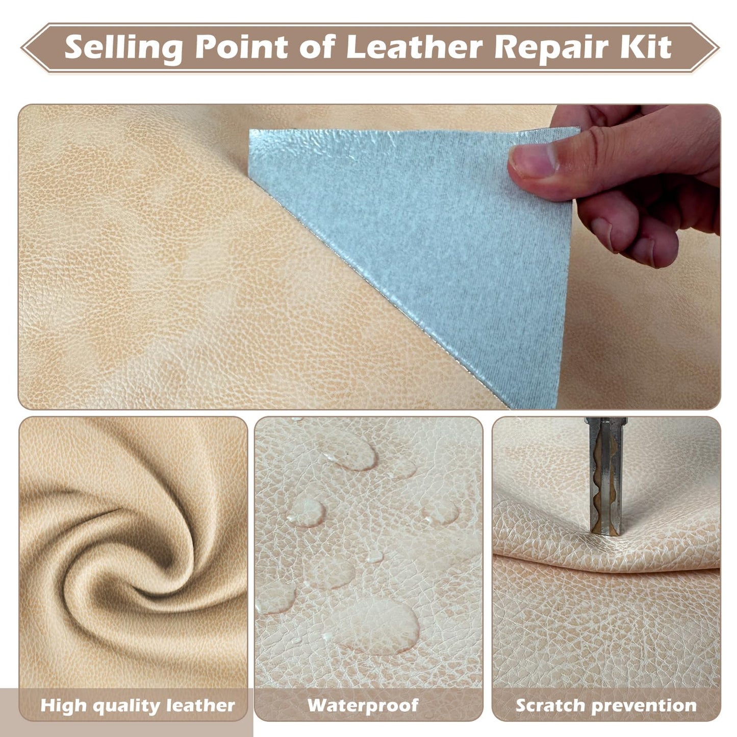Xroam Leather Repair Tape, 16x79 inch Leather Patches for Furniture, Self Adhesive Leather Repair Patch for Sofas, Couches, Leather Covers, Seats, Chairs, Vinyl Repair Tape Retro Dark Brown