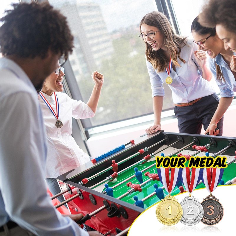 MTLEE 30 Pieces Gold Silver Bronze Award Medals Competition Style Winner Award Medals Metal Medals Prizes with Neck Ribbon for Competitions Party Homework School Bar Costume Parties