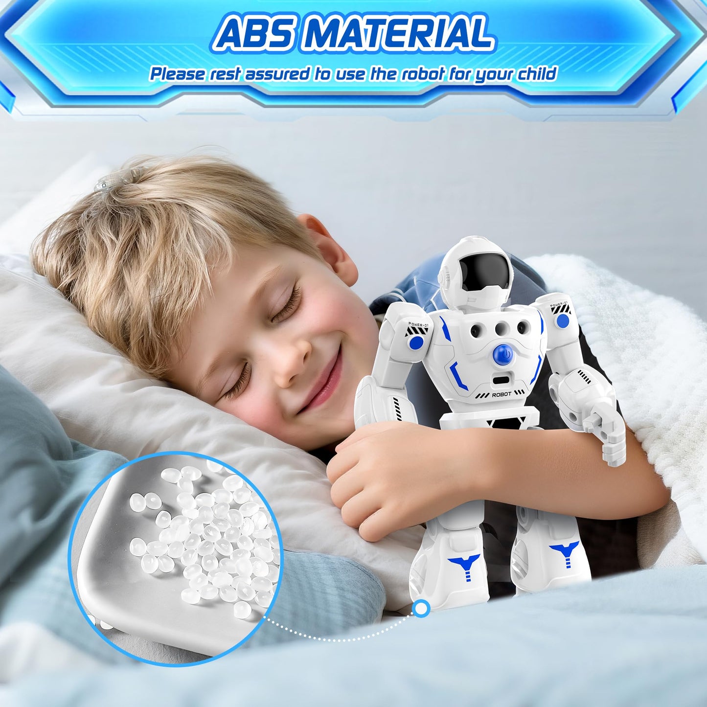 BAZOLOTA Robot Toys for Kids 3-5, Programmable Remote Control Robot with Walking, Sliding, Singing and Dancing, RC Gesture Sensing Control Smart Robots for Age 3-12 Kids Christmas Birthday