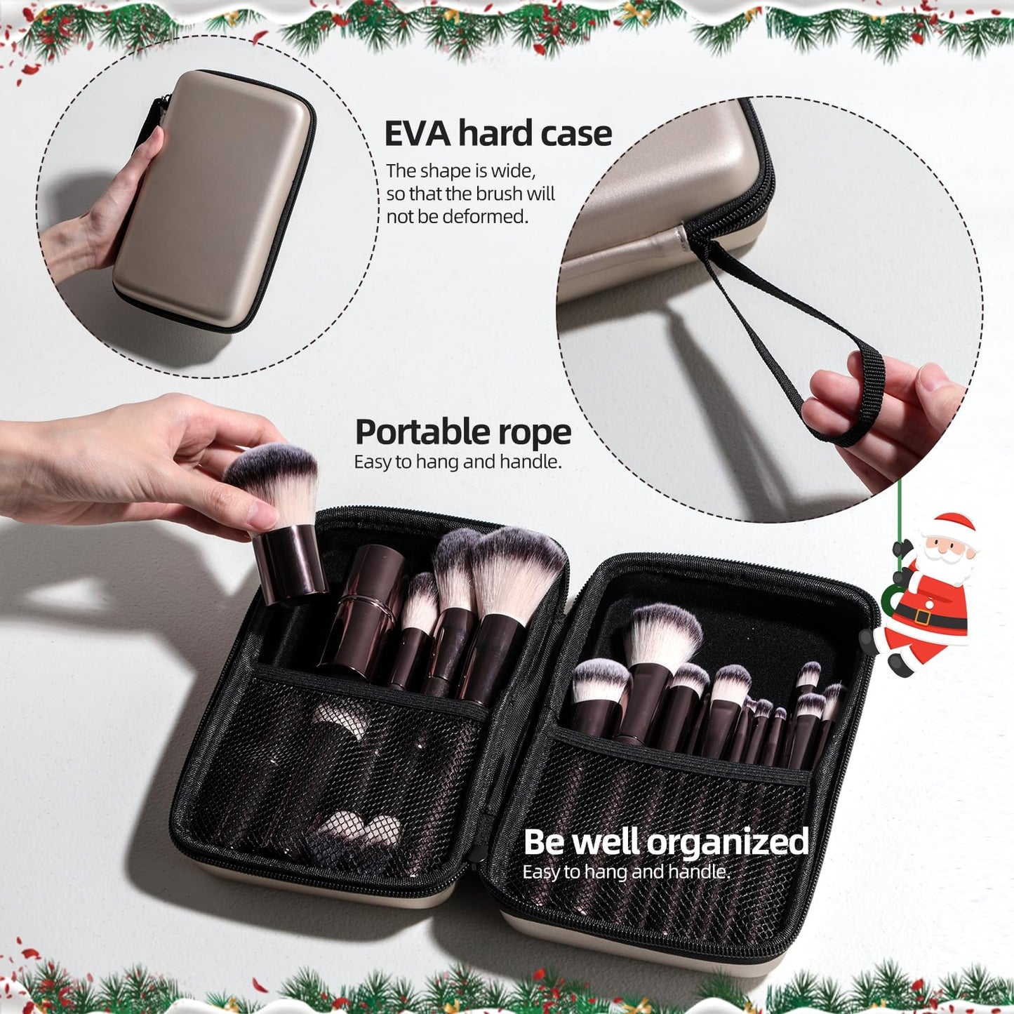 Professional Makeup Brushes BS-MALL With Travel Case - Kabuki Brush Eyeshadow Brush, Concealer Brush, Blush Brush Bronzer & Foundation Brush 20 Pcs, Labeled Daily Use & Versatile Occasions Gift Box