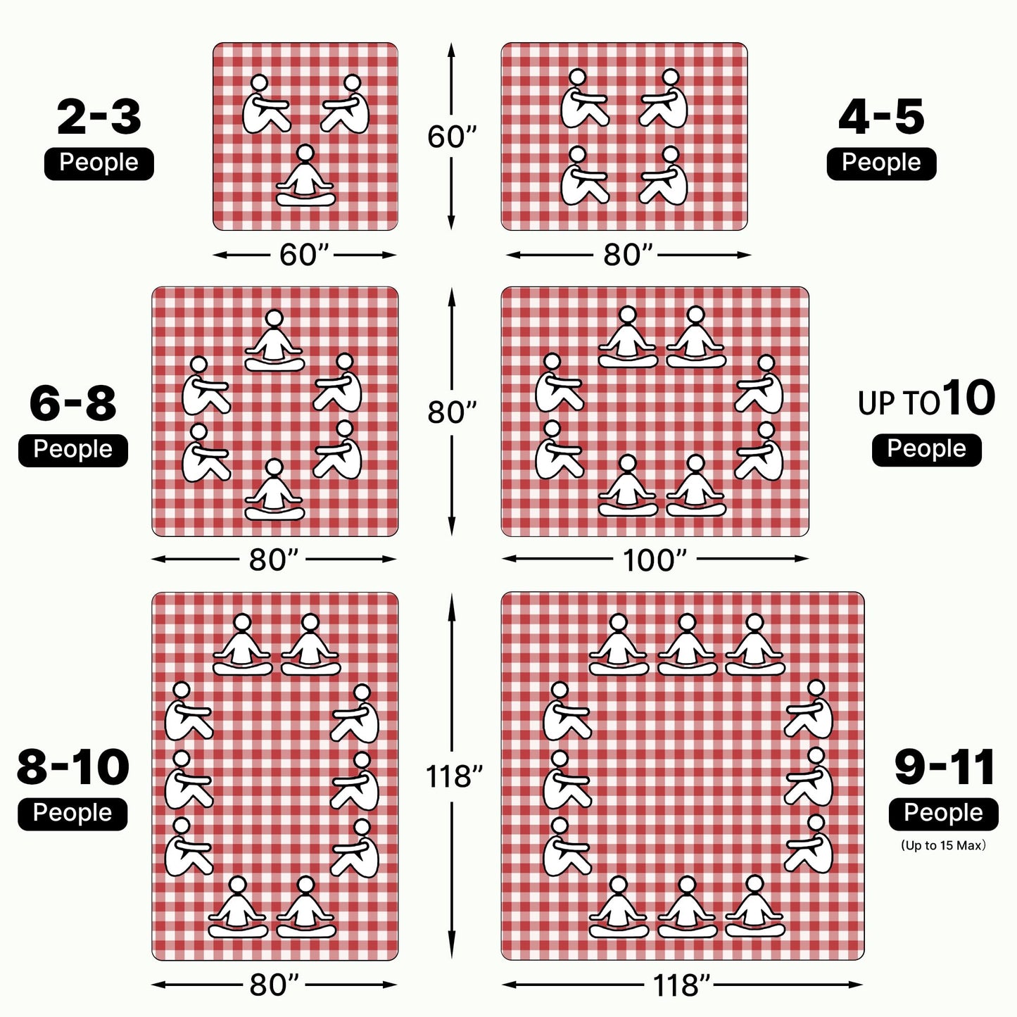 TigeJoy Extra Large Picnic Blanket Waterproof Foldable 60''x80'', Outdoor Picnic Mat Beach Blanket Sandproof for Park, Grass, Travel, Hiking, Camping Essentials, Gingham Picnic Blanket