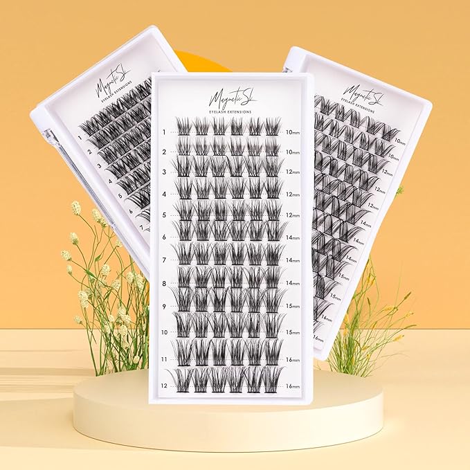Cluster Lashes 72 Individual Lashes Clusters Eyelash Extensions False Eyelashes DIY Lash Extension Kit Reusable False Eyelashes Natural Look Mix 10-16mm-DM06