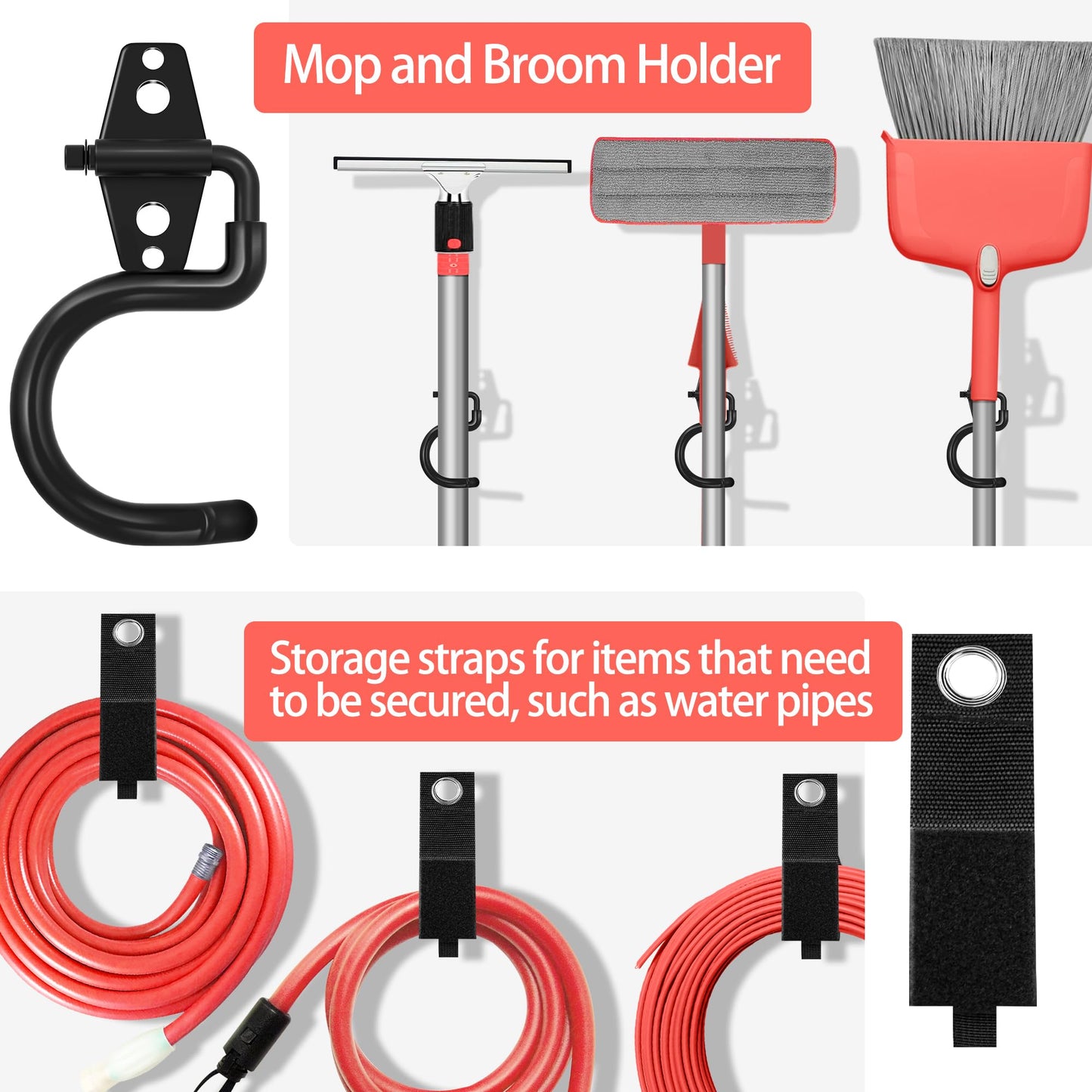 Kodreat 18 Pack Garage Hooks Heavy Duty - Anti-Slip Coating， Garage Storage Hooks for Hanging Bike，Ladder，Garden Tools，Hose