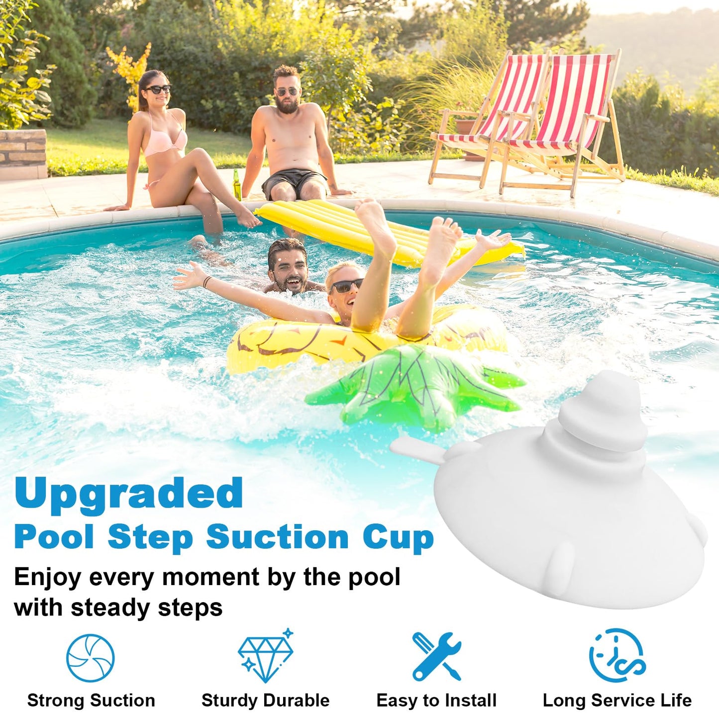 showingo Step Cups Replacement for Innovaplas Above Ground Swimming Pool Steps (4 Pack)