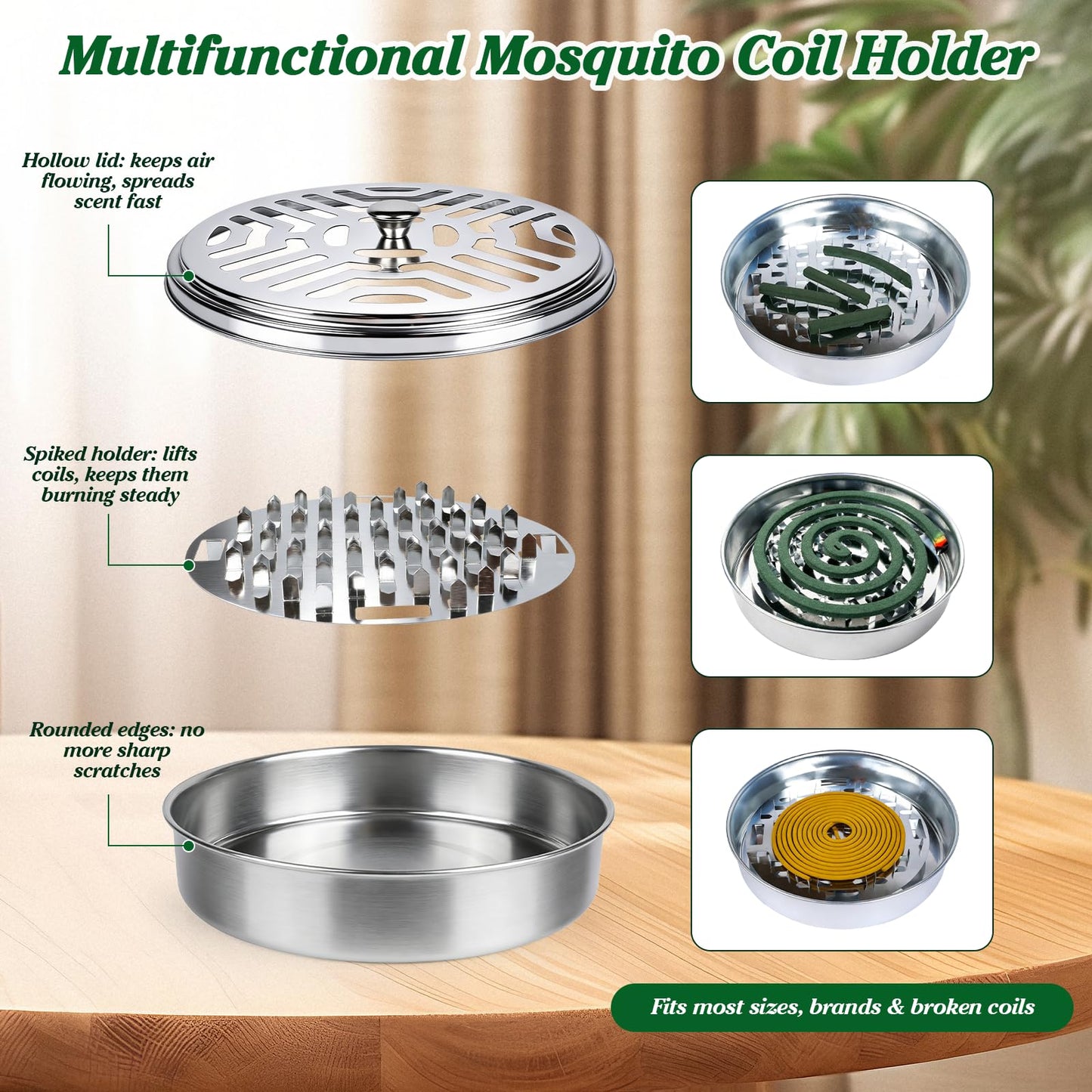 USKICH 40 Mosquito Coils | Mosquito Coils Outdoor Use Reaches up to 10 Fee (Contains 2 Holders & 4 Stands)