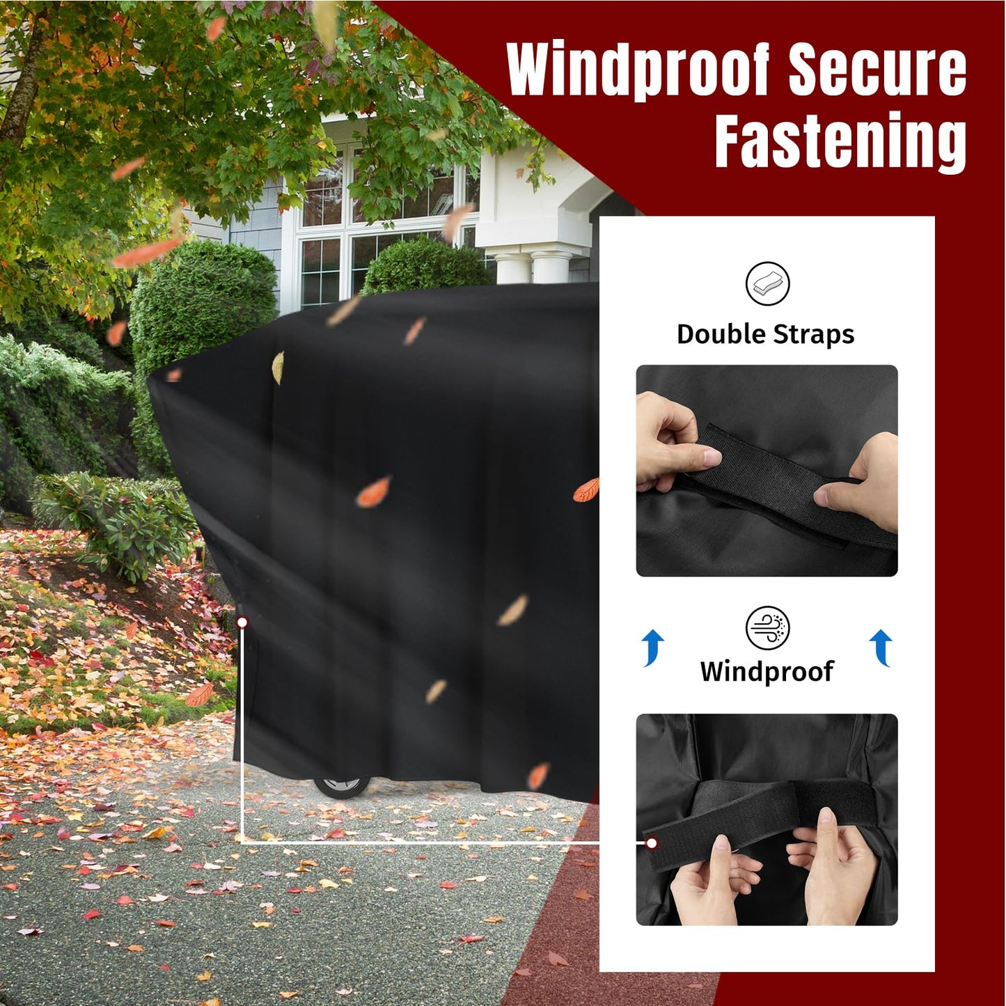 SHINESTAR Griddle Cover for Blackstone 28 Inch Griddle with Hood, Heavy Duty 5483 Flat Top Grill Cover with Velcro, Waterproof & UV-Resistant BBQ Cover for Blackstone 2-3 Burner Grill