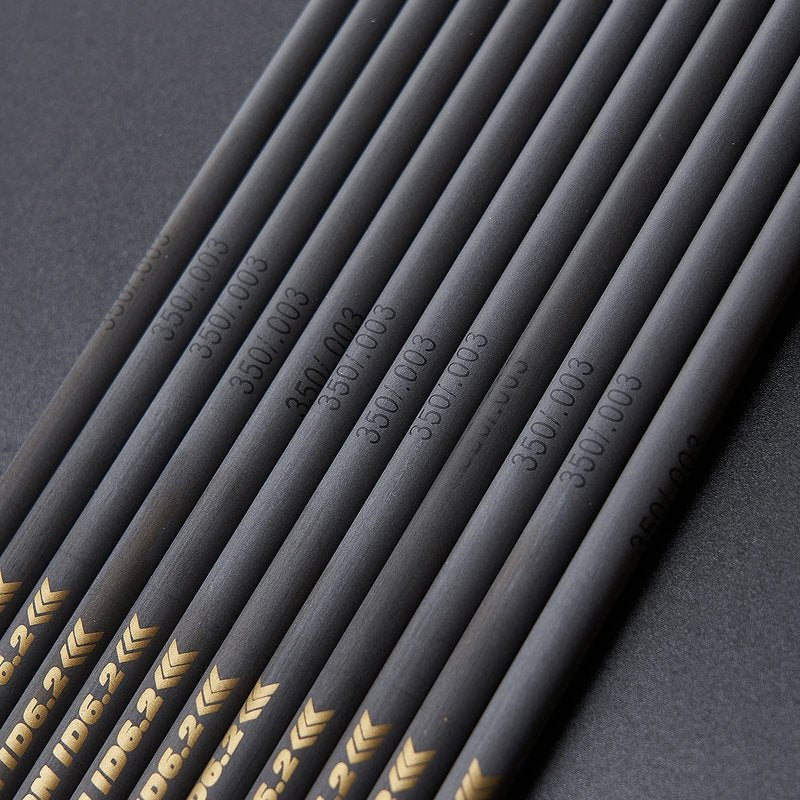 TOPARCHERY Arrow Shaft Pure Carbon Shafts 33 Inch Arrow Tube for DIY Hunting Arrows Recurve Bow Compound Bow 12Pcs (Spine:300)