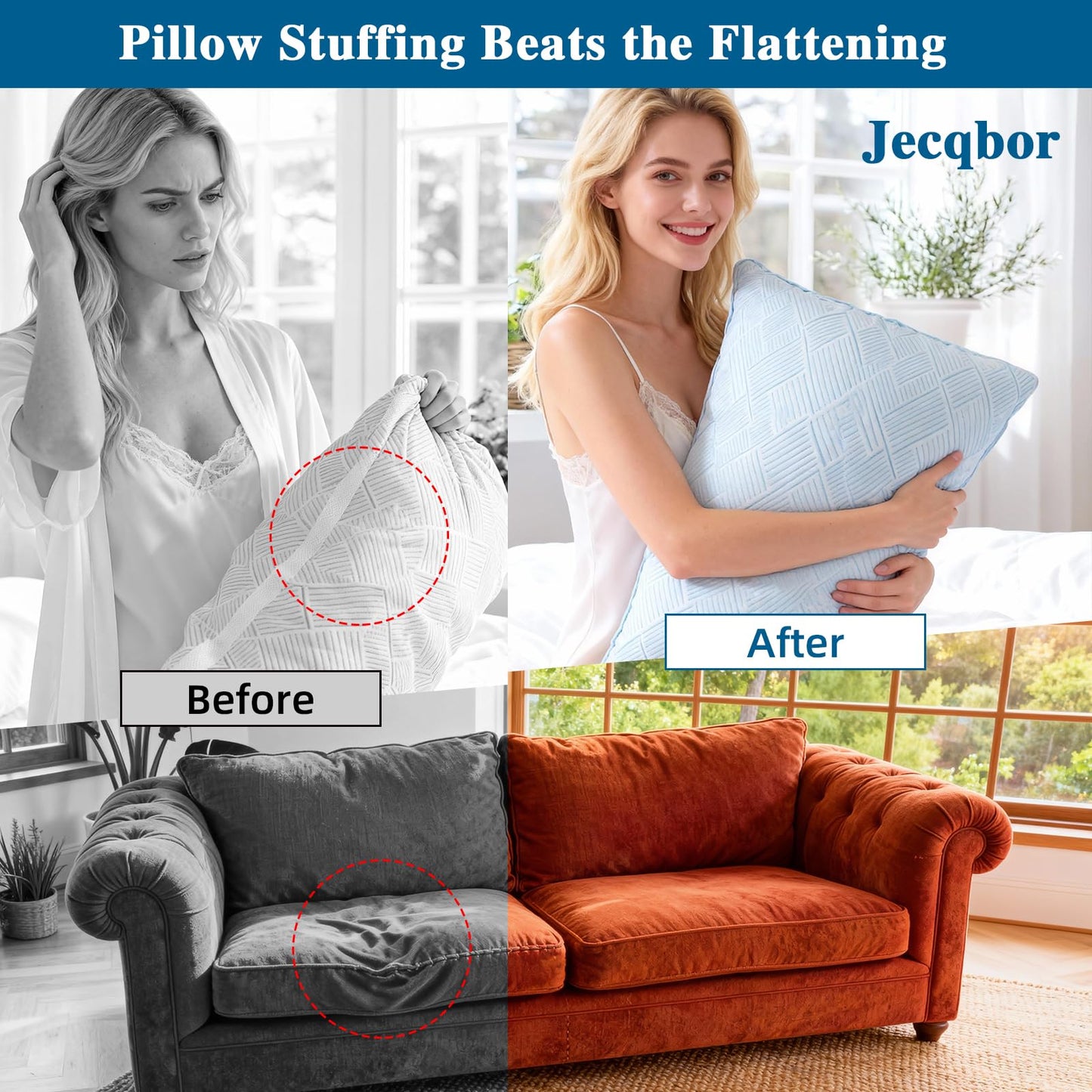 Jecqbor 10lbs/160oz Soft Polyfill Stuffing, Fluffy Pillow Stuffing Filling for Pillow, Couch Cushion, Cloud Project, Stuffed Animal, Craft, Clean Polyester Fiberfill for Crochet, Pet Bed, Plushies