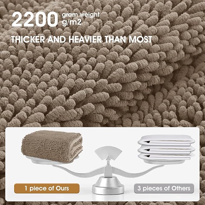 IM HOME Chenille Absorbent Outdoor Doormat 36" x 24", Washable Muddy Door Mats for Dog Non Slip Indoor Doormat Dog Mat for Muddy Paw Front Inside Doormats for Entryway Beige