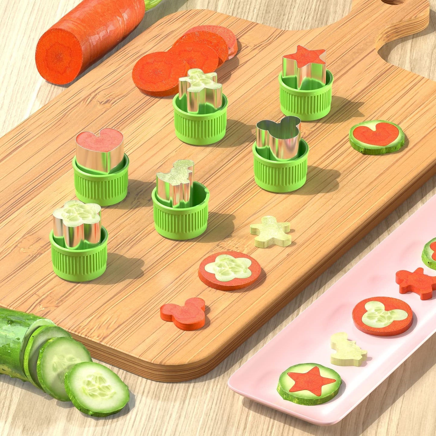 Sandwich Cutters for Kids Lunch,Sandwich Cutter and Sealer,Sandwich Cutter Set,Kids Lunch Accessories-Vegetable Fruit Cutter Set,Micky Mouse,Dinosaur,Star,Gingerbread Man Shapes (38PCS)