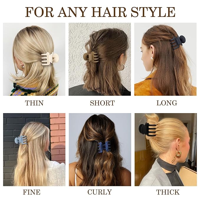 12Pcs Hair Clips for Women 1.8 Inch Small Claw Clips for Thin Hair Medium Hair Claw Clips for Thick Hair Accessories for Women Girls (Regular)