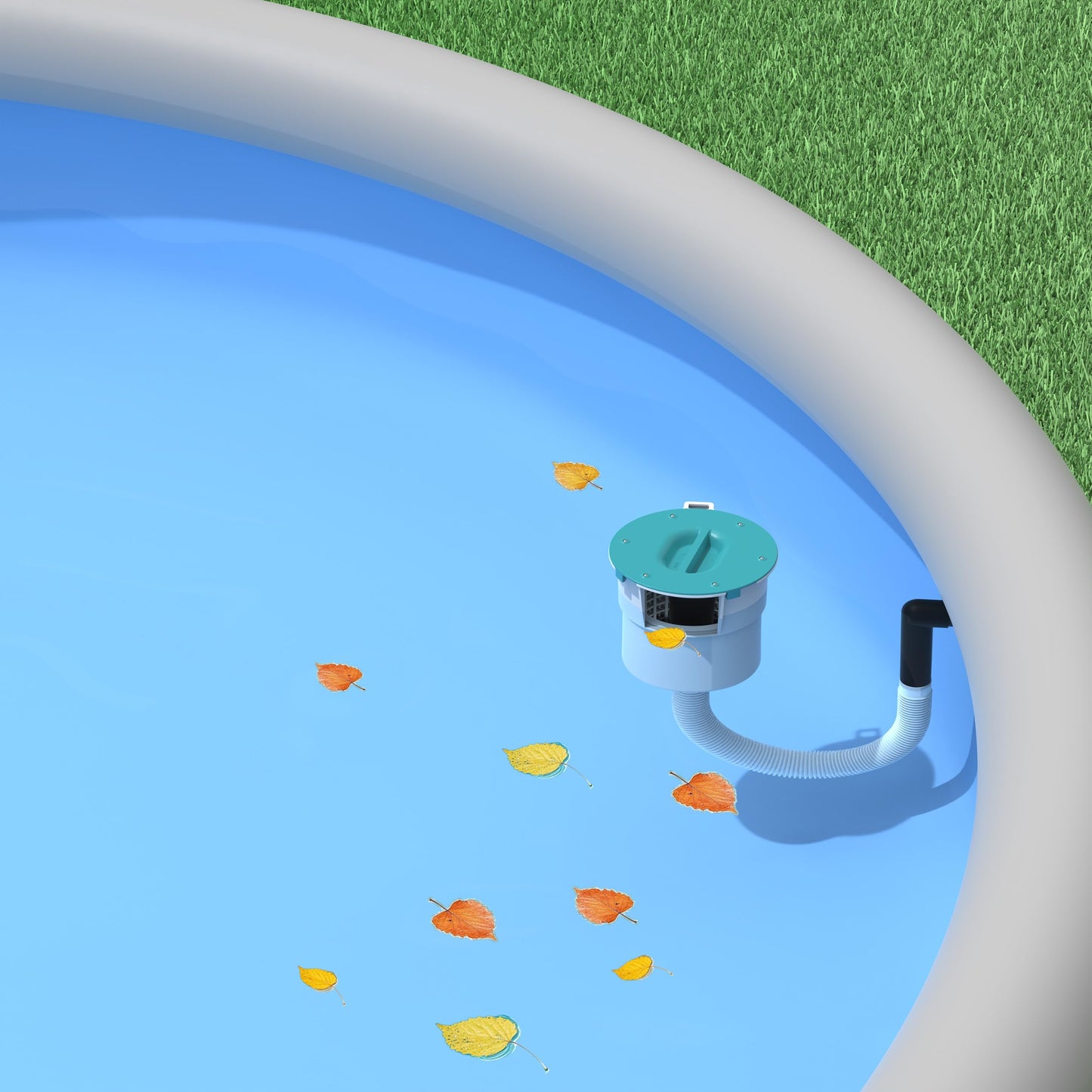 JJ JIANJIN Above Ground Pool Skimmer,No Installation Required, no Adjustable Bracket Required,Comes with 10 Filter Socks, Special Note: The Pool Pump Flow Rate Must not Exceed 2100 GPH(Turquoise)