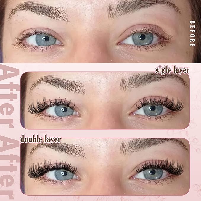 Goddvenus Lash Clusters Wispy Lashes Clusters Like Eyelashes Extension in Salon Natural DIY Cluster Eyelash Extensions for 5-7 days 9-16mm D Curl Fluffy DIY Individual Lashes (192pcs D Curl)