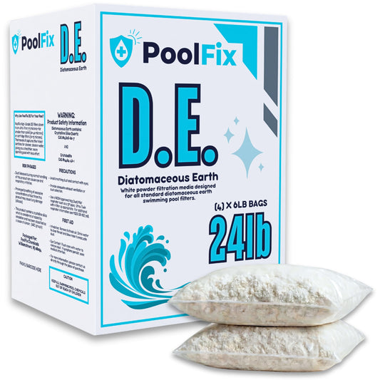 DE Pool Filter Powder – Diatomaceous Earth Pool Filtration Media – DE Filter Powder for Water Clarity - 24LB Bags for Crystal Clear Swimming