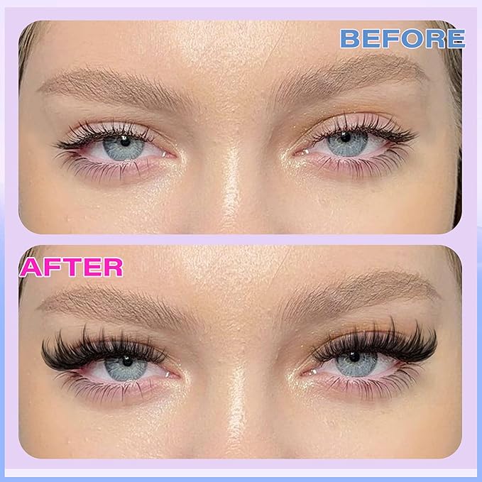 Lash Clusters Wispy Lash Extension D-curly Eyelash Clusters Natural Look 10-18mm Cluster Eyelash Extensions 144Pcs Volume Individual Lashes Spiky Cluster Lashes Manga by Newcally