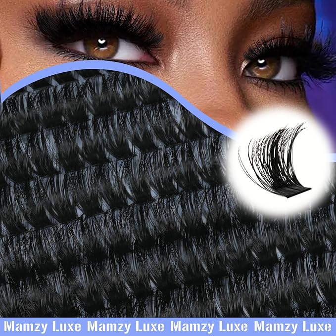 Fluff Lash Clusters Kit 100D Individual Lashes Clusters 10-18MM Eyelash Clusters Kit Dramatic Full Volume False Eyelashes 3D Luxury Cluster Eyelash Extension Kit by MAMZY LUXE