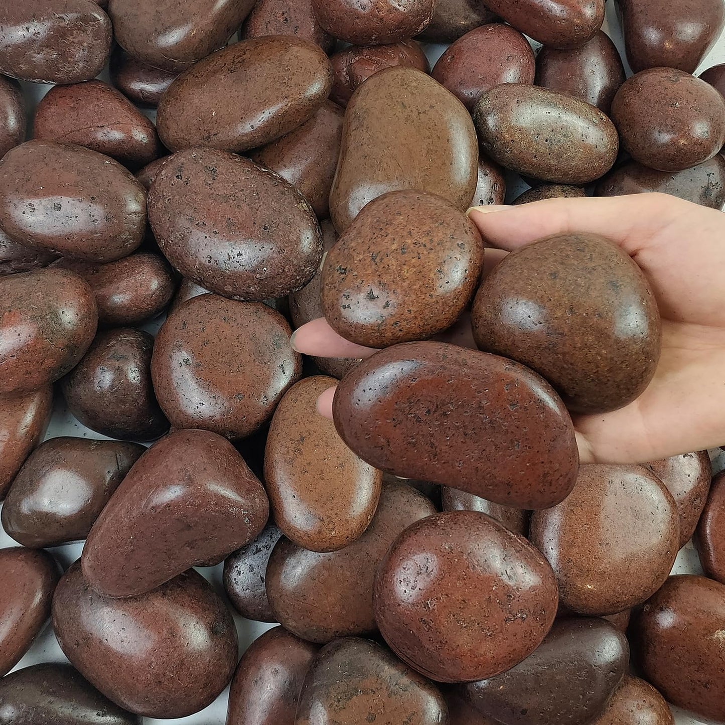 FANTIAN 20 lbs Red River Rocks for Garden, 2-3 Inch Polished Pebbles for Indoor Plants, Decorative Rocks Stones for Landscaping, Plants, Vases, Aquariums, Fountains, Pathways and Backyard
