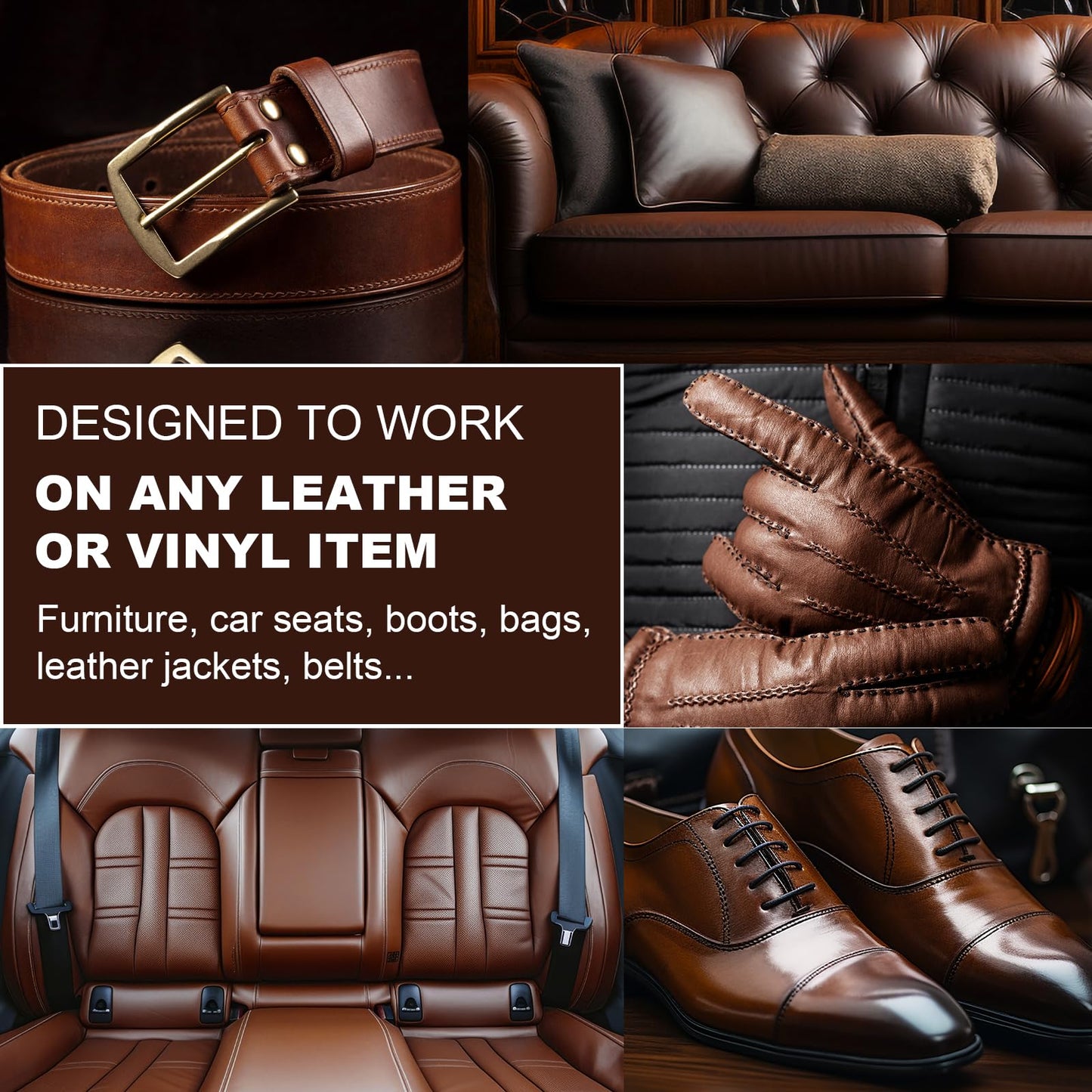 STARTSO WORLD Leather Recoloring Balm - Repair Kit for White Furniture and Car Seats | Scratch Remover, Restores Faded Leather