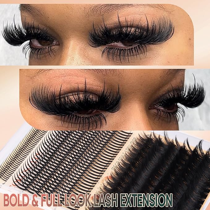 Lash Clusters with Bottom Lashes Spike Long 26mm Lash Clusters with Spikes 260D Volume Eyelash Clusters DIY Cluster Eyelash Extensions Mega Style Individual Bottom Lashes Extension by CORUSCATE