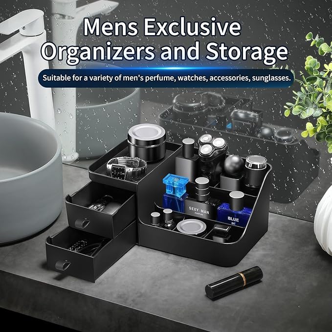 Cologne Organizer for Men,Dresser Organizer, Mens Organizers,Perfume Organizers, Cologne Stand, Organizador de Perfumes,Shelf for Bathroom Counter,Bathroom Countertop Storage,Easter Gifts for Men