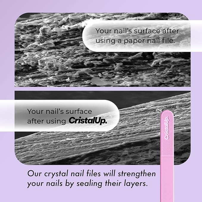 Crystal Nail File 5.3in, Glass File Durable, Perfect for Home, Office and On The Go, Elegant Design for Professional Manicure and Pedicure Results
