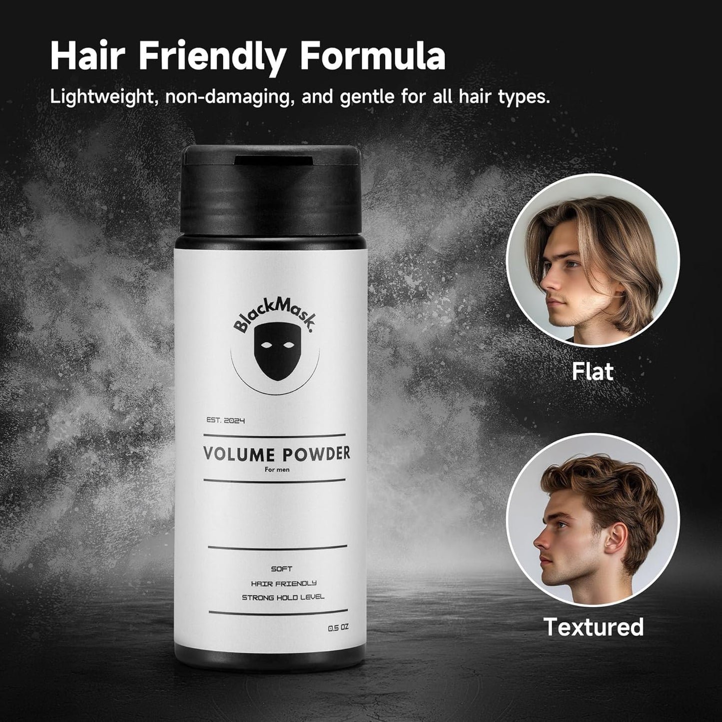 BlackMask Texture Powder for Men, Easy to Apply - Instantly Adds Texture & Volume, Strong Hold, Hair Powder for Men (Pack of 2)