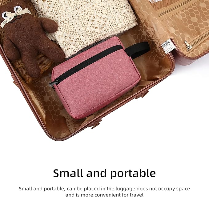 Travel Toiletry bag Toiletry bag for women men Hanging Cosmetic bag Travel accessories for Women Men (Dusky pink)