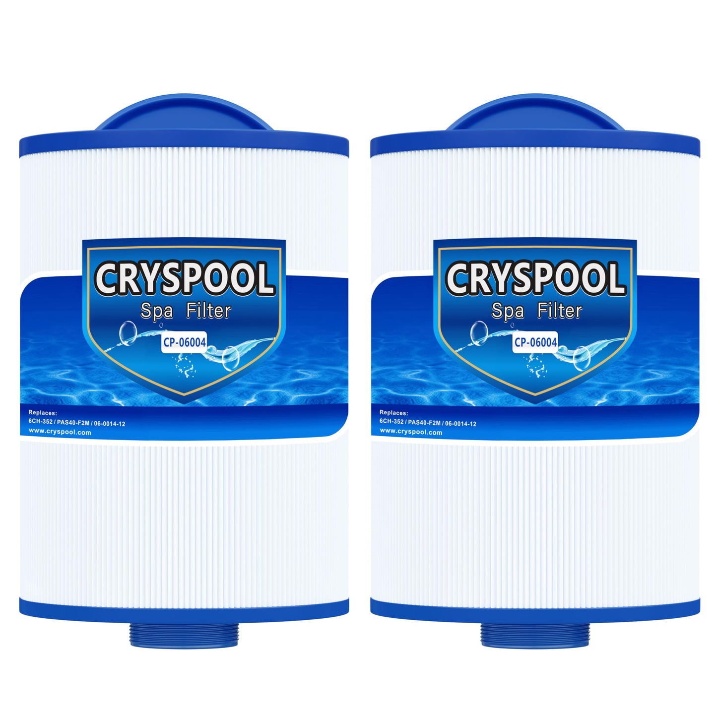 Cryspool® 06004 Filter Compatible with Artesian Spas 06-0014-12, PMA-R1/x268546 with Closed Handle(Not be Removed), 6CH-352, FC-0318, PAS40-F2M, 06-0055-12, 35 Sq. Ft Spa Filter Cartridge, 2 Pack