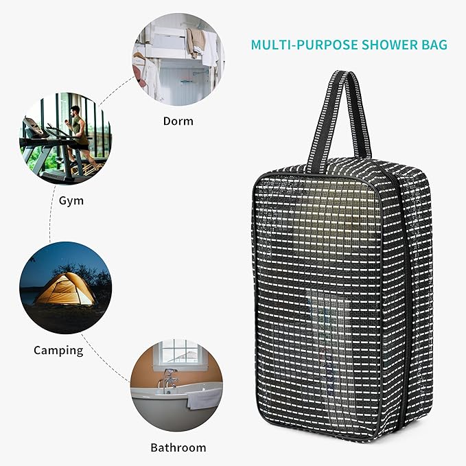 REDSINDA Mesh Shower Caddy Bag for Bathroom Gym Camping Portable Travel Mesh Toiletry Bag for Women Men