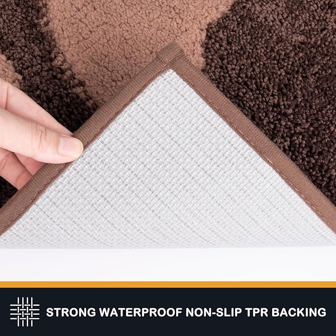 PURRUGS Dirt Trapping Door Mat 32" x 70", Non-Skid/Slip Machine Washable Microfiber Entryway Rug, Dog Doormat, Super Absorbent Welcome Mat for Muddy Wet Shoes and Paws, Brown