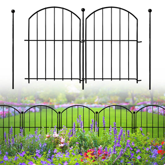 Decorative Garden Fence 17in(H)x13in(W), 26 Pack Rustproof Metal No Dig Fence Animal Barrier for Dog, Arched Flower Bed Edging Ornamental Wire Border Panel Fencing for Yard Patio Outdoor Decor