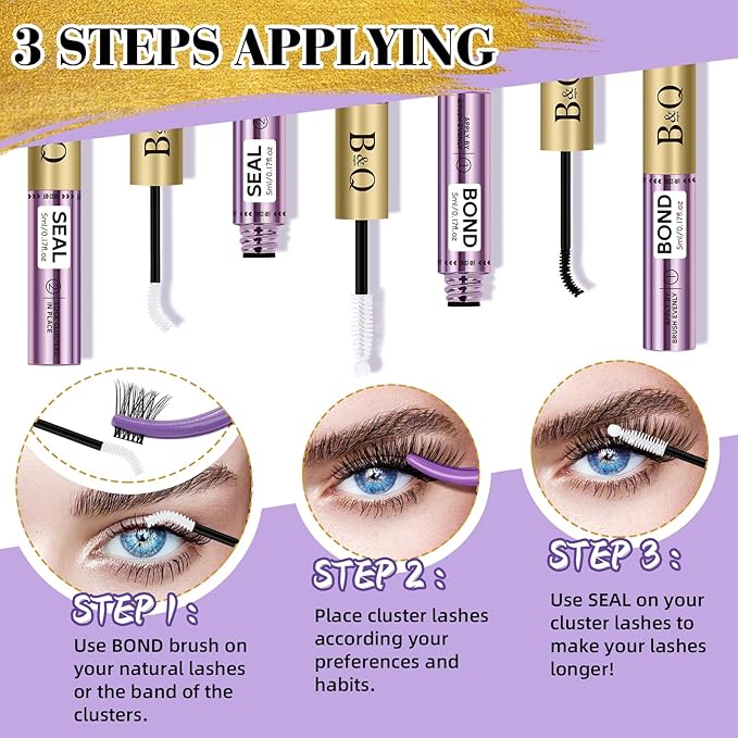 B&Qaugen Lash Bond and Seal 10ML Clusters Lash Glue Waterproof Long Lasting Mascara Wand Lash Extension Bond and Seal Strong Hold 2 in 1 Bond and Seal for DIY Lash ExtensionsÃ¯Â¼ÂWhite Bond and Seal,10MLÃ¯Â¼Â