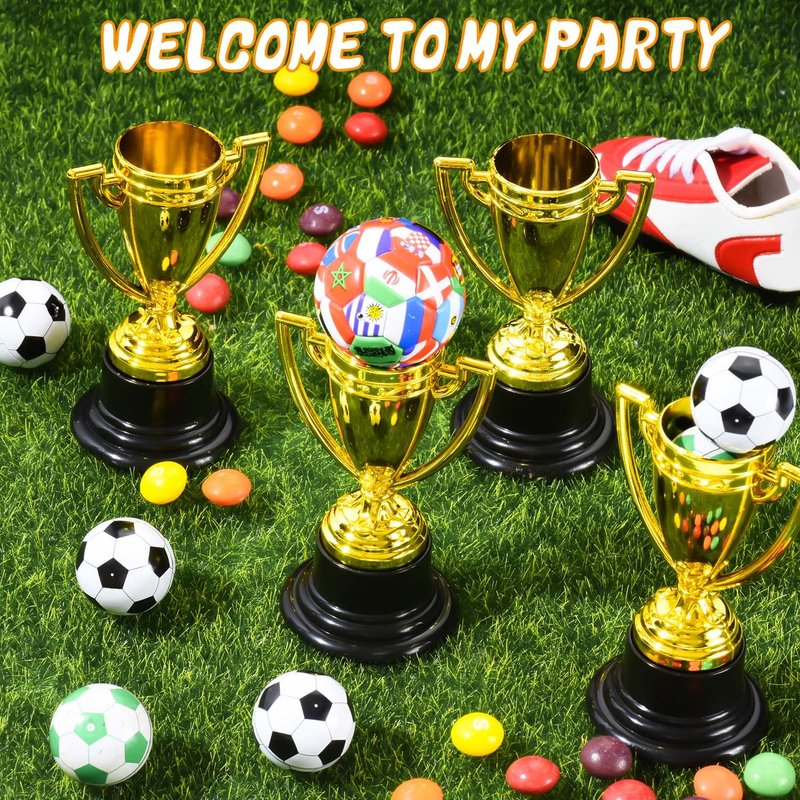 HFAYDZSW 48Pcs Mini Trophies, Plastic Trophies for Kids, Golden Award Trophy Cups for Classroom School Rewards, Sports Tournament Winning Prizes Party Favor