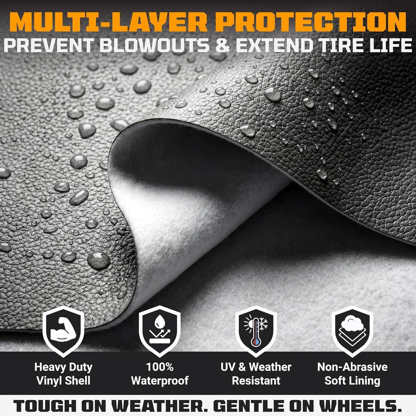 TIRESHIELD PRO Trailer Tire Covers (Set of 2) - Heavy Duty All-Weather UV-Resistant Protective Wheel Covers w/StormLock-System - Year-Round Protection for Your Trailer Tires w/ 35-38.75" Diameter