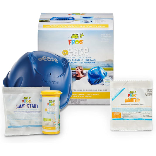 FROG @Ease Floating System for Hot Tubs - Quick & Easy Self-Regulating Hot Tub Sanitizer - Hot Tub Maintenance System with Sanitizing Minerals & SmartChlor Technology - Starter Bundle