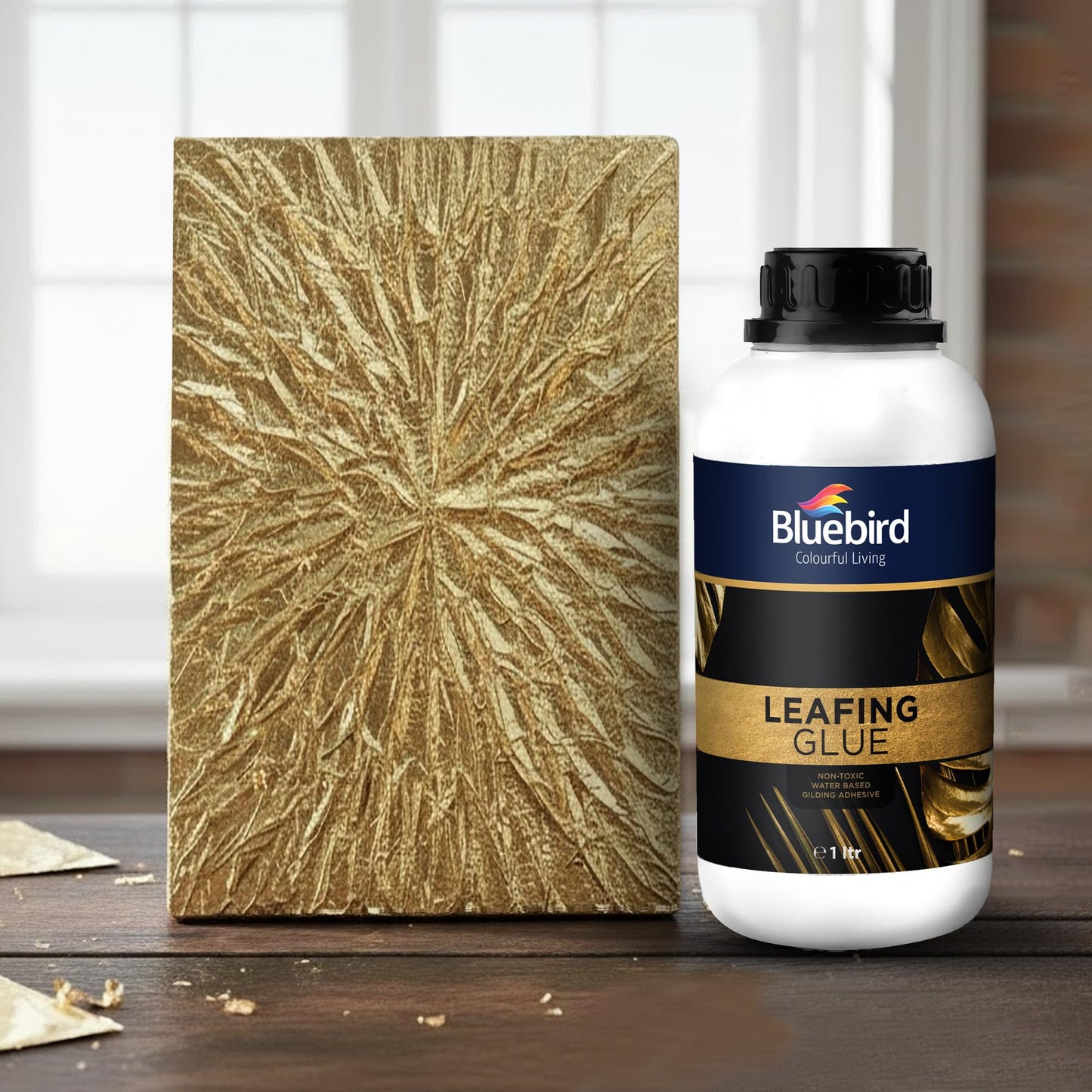 Bluebird Gold Leaf Adhesive 33.8 Fl Oz / 1 Liter Gilding Adhesive, Leafing Glue for Art and Craft