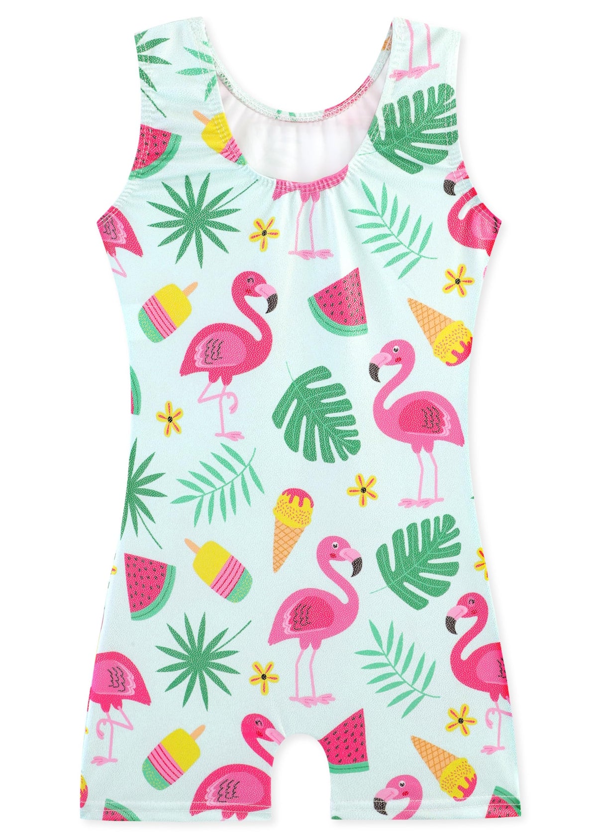 HOZIY Toddlers Gymnastics Leotards for Girls 3t 2t Aqua Green Pink Flamingo Fruit Ice Cream Tropic Leaf Gymnastic Clothing Clothes Dance Glitter Sparkle Biketard Outfit
