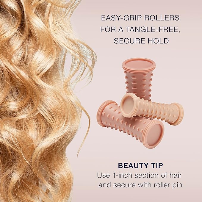 Conair Double Ceramic Hot Rollers for Long,Medium,and All Hair - HairCurler, HairRoller Clips Included - 1/2 inch,3/4 inch,and 1-inch Rollers,(Pack of 4)