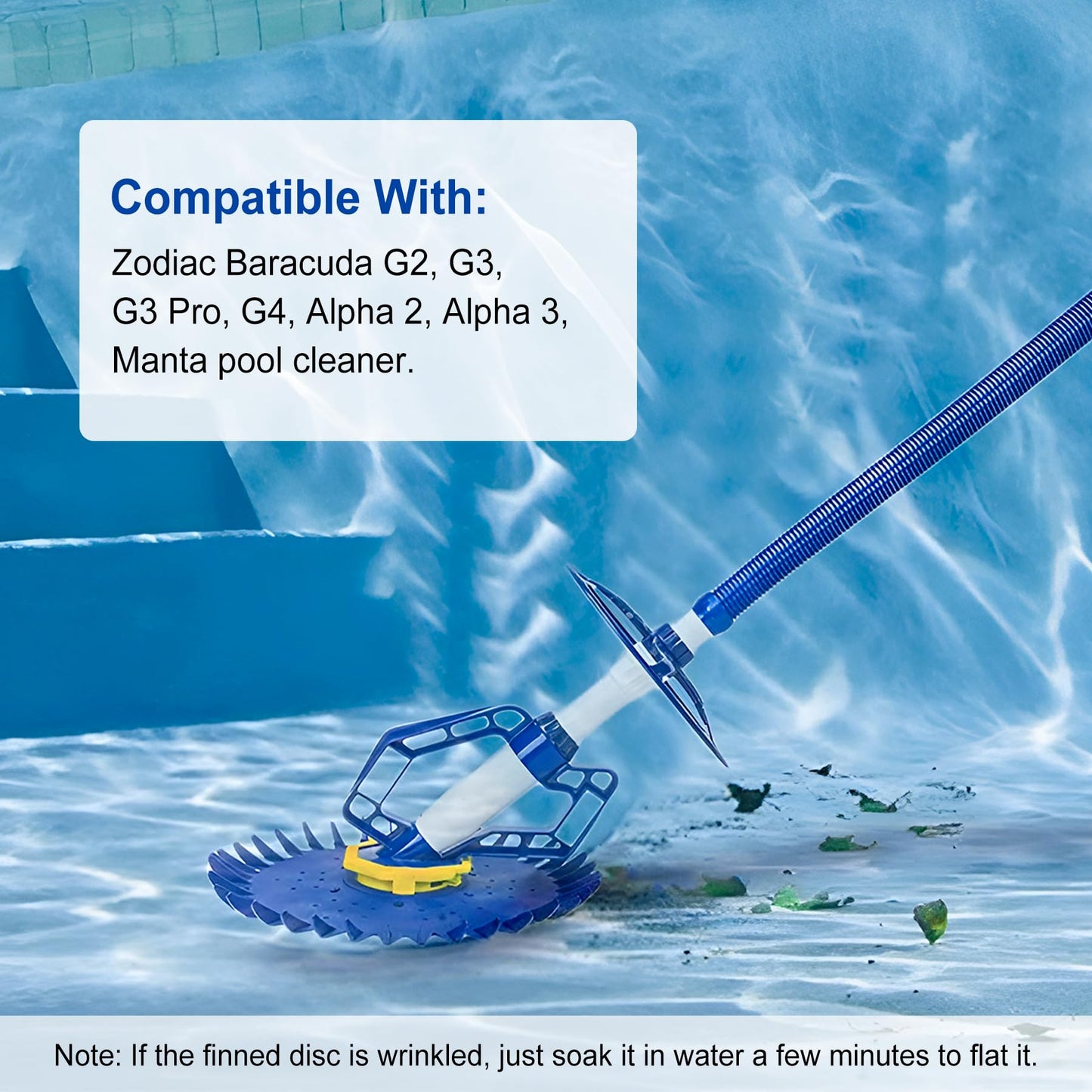 4 Pieces Pool Cleaner Replacements Include W70329 Finned Seal Disc Skirt & W69698 Pool Cleaner Diaphragms & W70327 Foot Pad Compatible with Zodiac Baracuda G2 G3 G4, Replace W72855 W69721 W46666