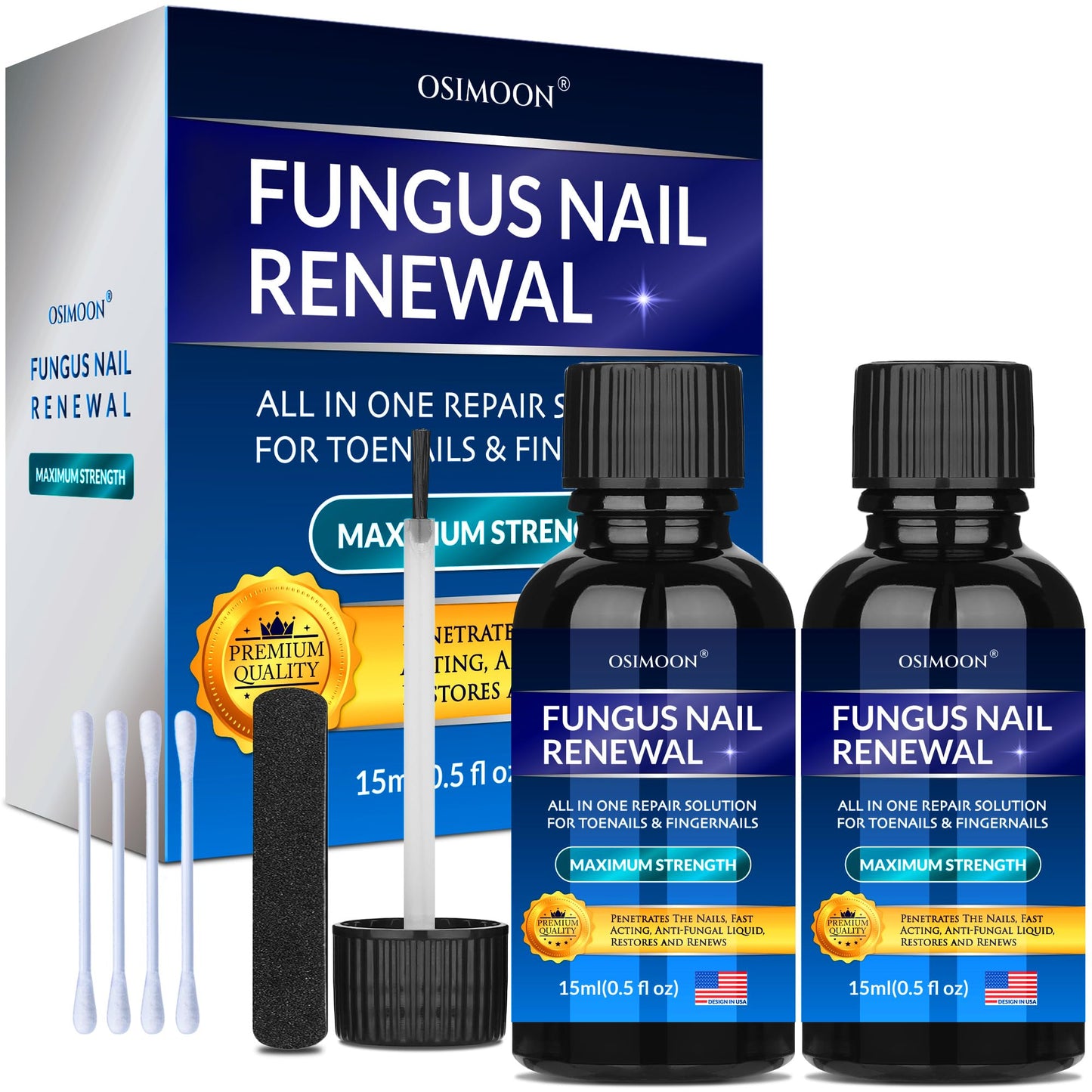 Advanced Toenail Fungus Treatment – Helps Reduce Thick, Yellow Nails & Maintain Healthier Toenails Over Time, Toe Nail Fungus Treatment Extra Strength 2pcs x15ml.
