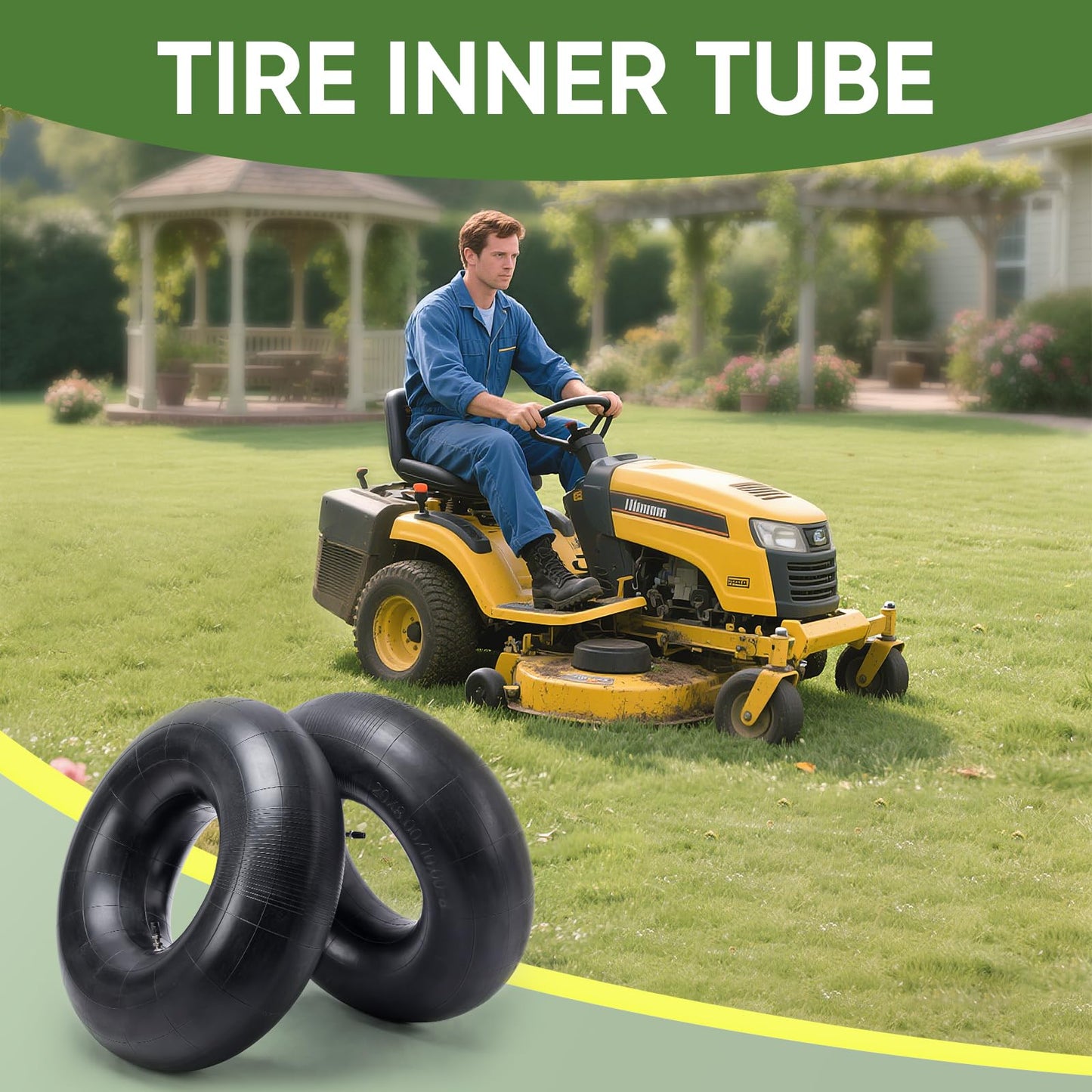 TICONN 23x8.5/9.5/10.5-12 Tire Inner Tube, 2 Pack Inner Tire Tube for Wheelbarrow Tires, Replacement Tube with TR-13 Straight Valve Stem for Mowers, Hand Trucks