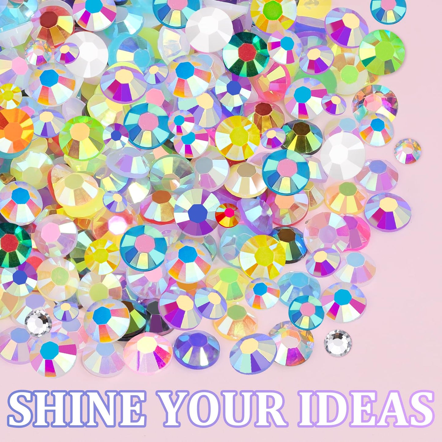 2 Boxes Resin Rhinestones with Tweezers for Crafting, 30000Pcs Mixed-Color 3/4/5mm Bedazzling Crystal with 3Pcs 10ml B7000 Jewelry Glue for DIY Crafts Clothing Tumblers Shoes Fabric Nail Art