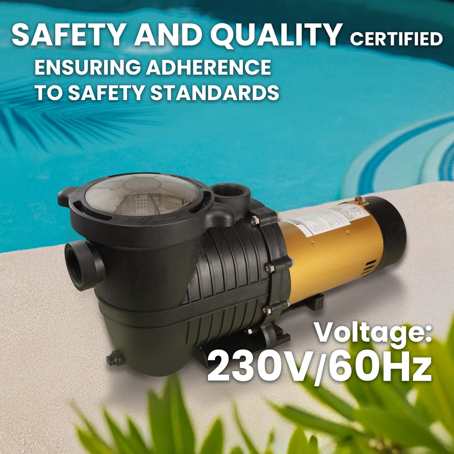XtremepowerUS In-Ground Swimming Pool Pump Spa 1.75HP Dual Speed High Flow 5,280 GPH 1.5" NPT w/ Slip-On Fitting Included, Filter Basket, 230V