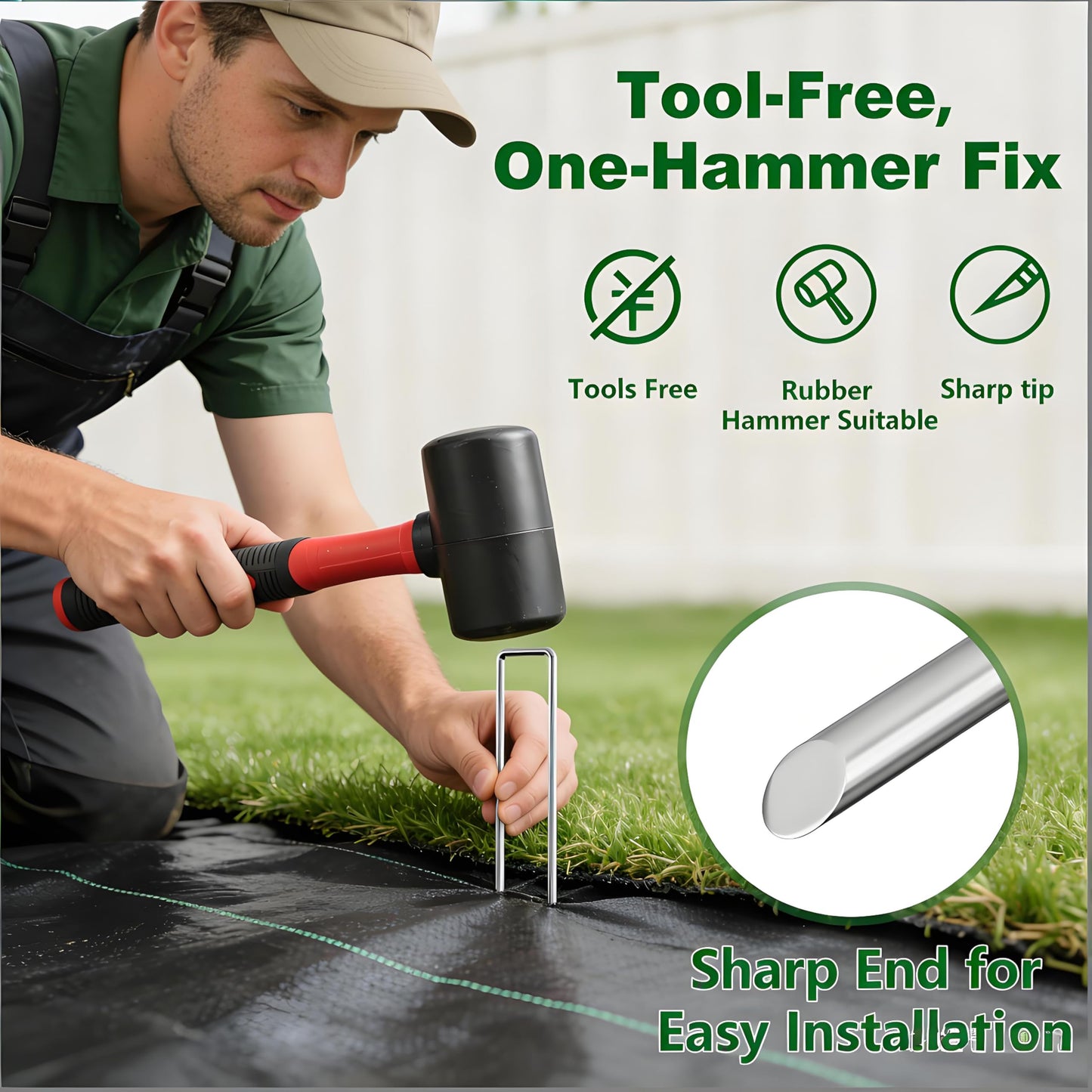 AMAGABELI 6 Inch 100 Pack Galvanized Landscape Staples 11 Gauge Anti-Rust Heavy Duty Garden Stakes Plant Cover Spikes U-Shaped Sod Pins Fence Stakes for Weed Barrier,Irrigation Tubing,Lawns,Decoration