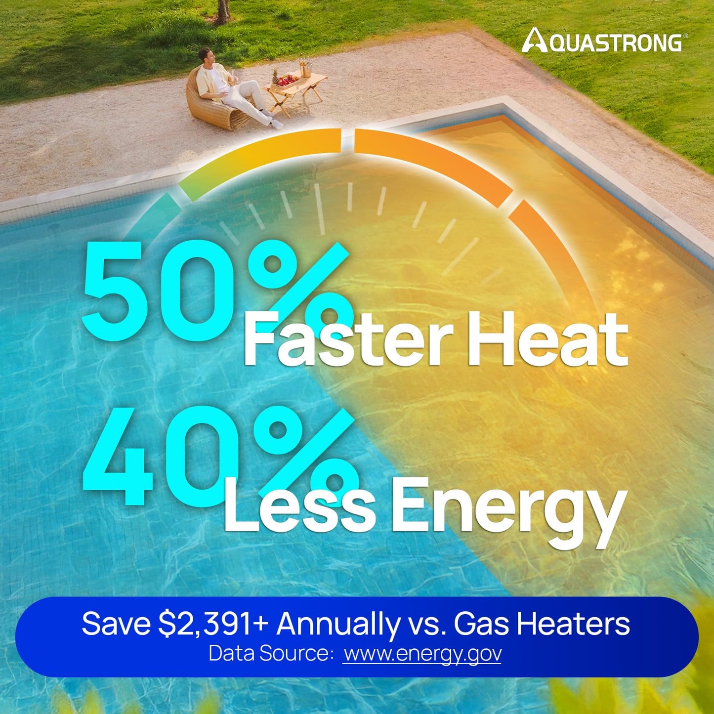 AQUASTRONG Inverter Swimming Pool Heat Pump,Pool Heater for Above Ground and Inground Pool Heating Smart WiFi Control and Cooling Pool Heater Pools Up to, 9000 Gallons